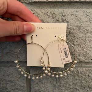 Kendra Scott 14k Plated Hilty Earrings gold and dangling dangly pearls
